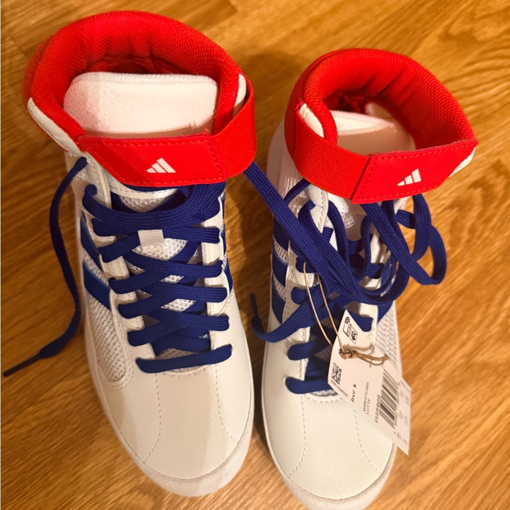 Adidas Kids Wrestling Shoes Brand New - Red, Blue, White